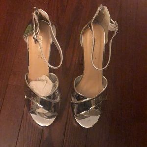 Silver platform shoes